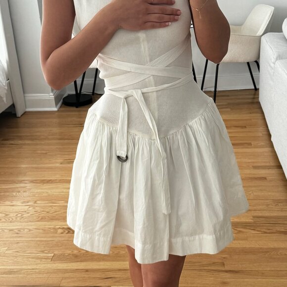 Free People Ivory Mini dress with belt and pockets - Picture 2 of 3